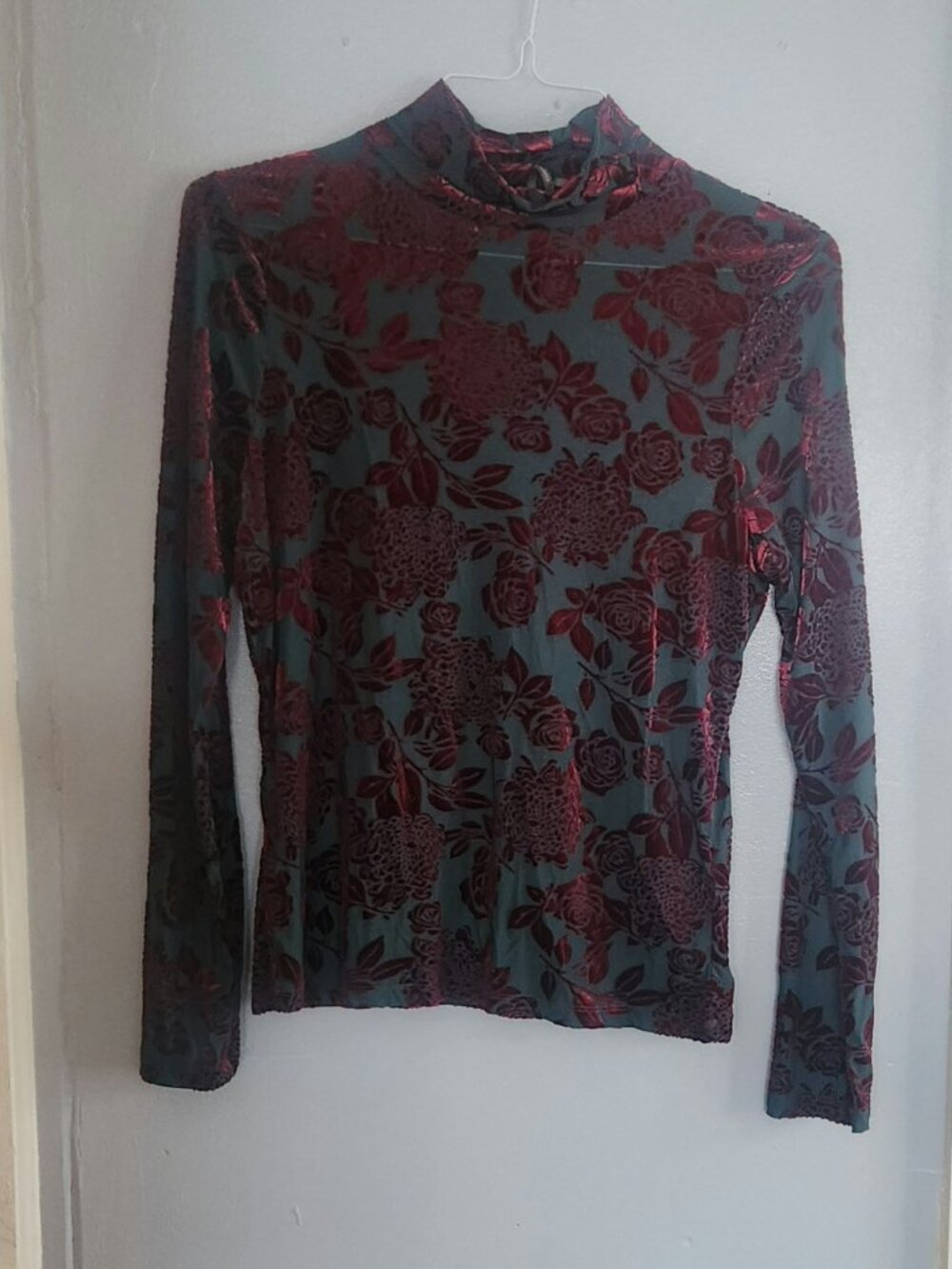 Anthropologie mesh velvet Top - Picture 3 of 9